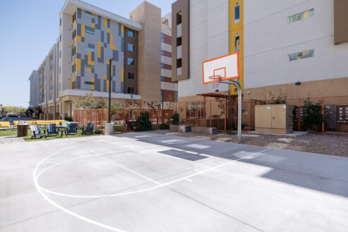 Outdoor basketball court